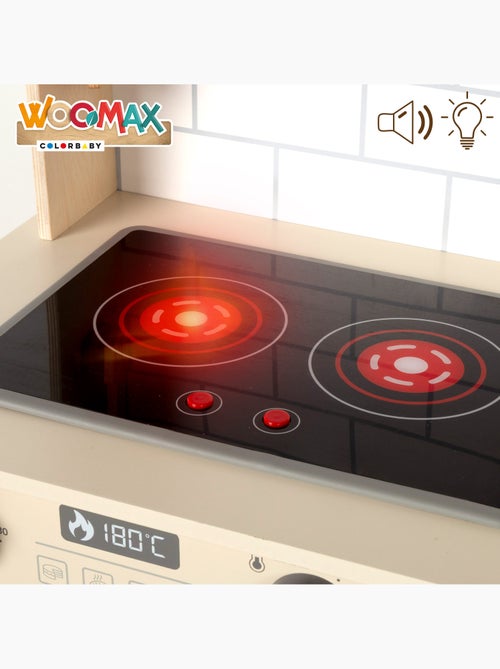 Cozinha elétrica de madeira com luz, som e acessórios 30x68x102 cm WOOMAX - Kiabi