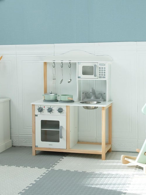 Cozinha infantil em madeira "pequeno gourmet" – design moderno e acessórios incluídos - Kiabi