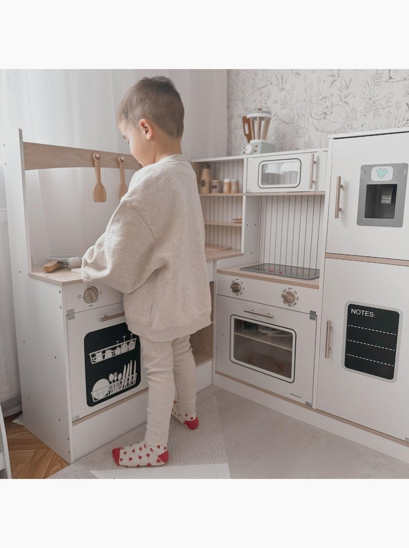 Cozinha infantil interativa em madeira com frigorífico, forno e acessórios N/D - Kiabi