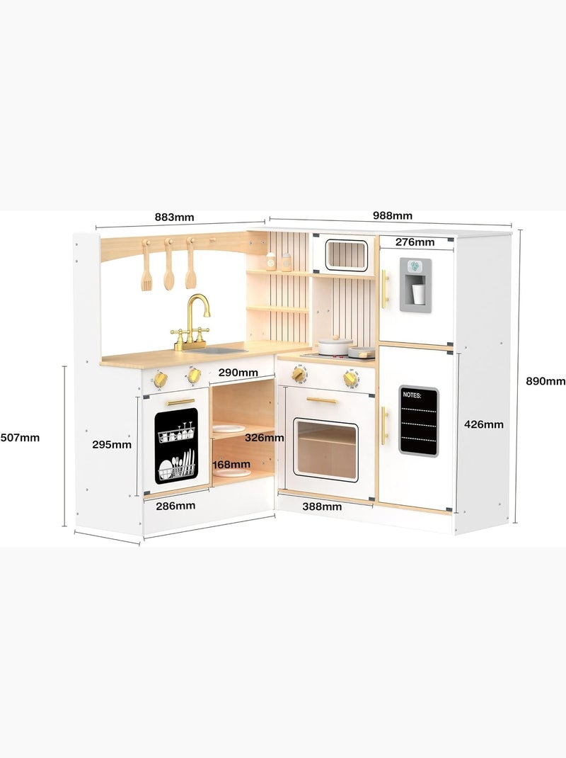 Cozinha infantil interativa em madeira com frigorífico, forno e acessórios N/D - Kiabi