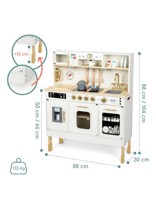 Cozinha infantil interativa em madeira xxl com acessórios e iluminação led - Kiabi