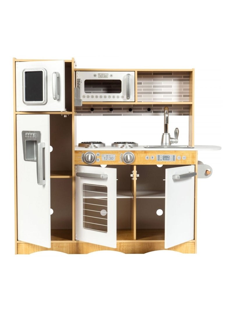 Cozinha infantil xxl em madeira "mamabrum" – design branco e madeira com led N/D - Kiabi