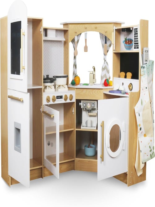 Cozinha infantil xxxl interativa em madeira – iluminação led e 50 acessórios - Kiabi