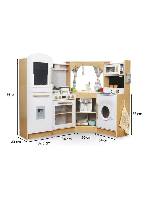 Cozinha infantil xxxl interativa em madeira – iluminação led e 50 acessórios - Kiabi