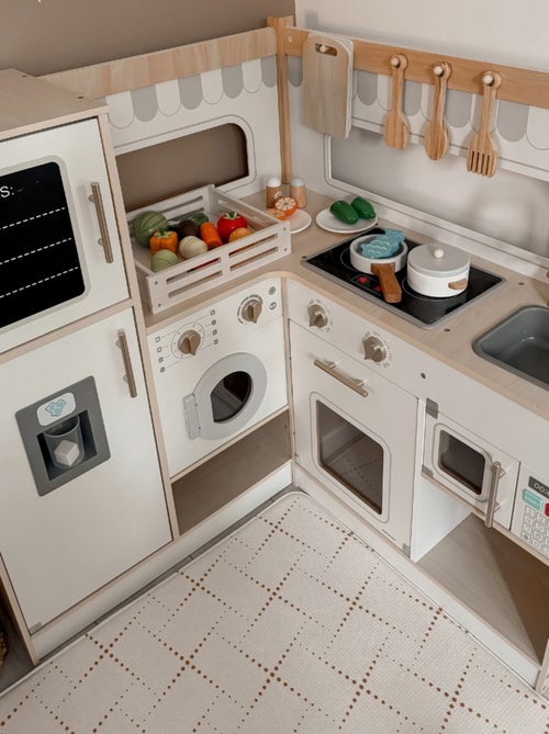 Cozinha interativa em madeira com frigorífico e micro-ondas mamabrum - Kiabi Cozinha interativa em madeira com frigorífico e micro-ondas mamabrum - Kiabi