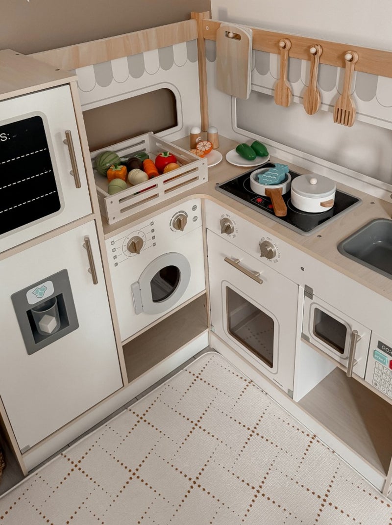 Cozinha interativa em madeira com frigorífico e micro-ondas mamabrum N/D - Kiabi