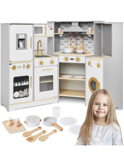 Cozinha interativa em madeira led com máquina de lavar roupa e loiça mamabrum - Kiabi Cozinha interativa em madeira led com máquina de lavar roupa e loiça mamabrum - Kiabi