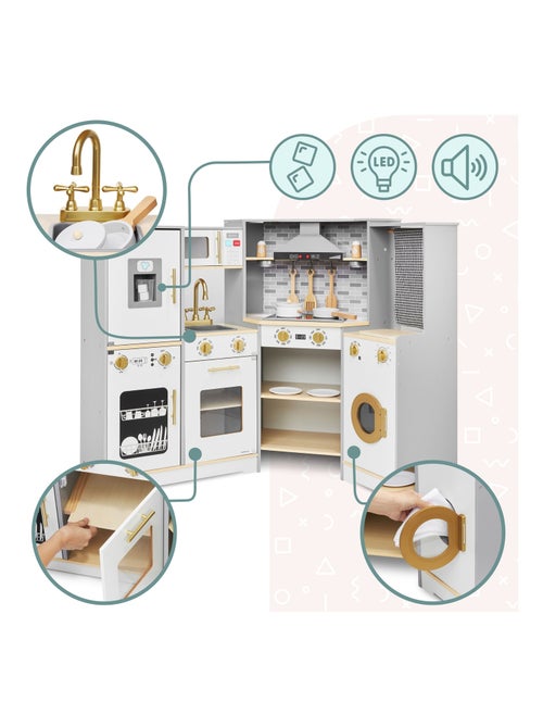 Cozinha interativa em madeira led com máquina de lavar roupa e loiça mamabrum - Kiabi Cozinha interativa em madeira led com máquina de lavar roupa e loiça mamabrum - Kiabi