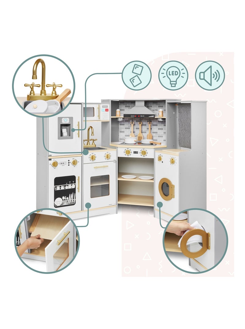 Cozinha interativa em madeira led com máquina de lavar roupa e loiça mamabrum N/D - Kiabi