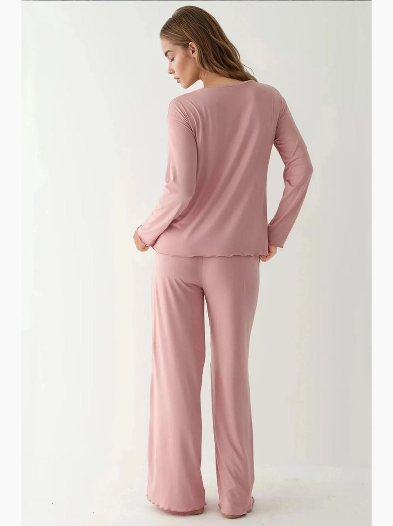 Cozy conjunto de pijama relaxed fit de manga comprida hiccup Rosa-pálido - Kiabi
