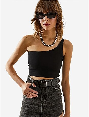 Crop top com alça única lucci