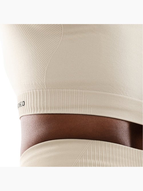 Crop top de desporto manga comprida sem costuras para mulher - Kiabi