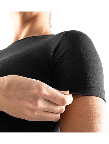 Crop top de treino de manga curta para mulher