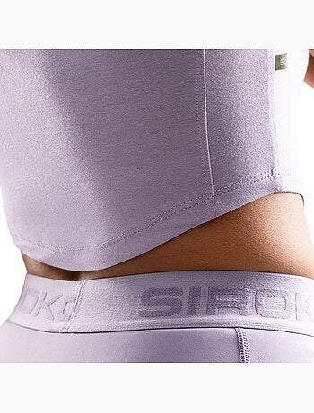 Crop top de treino de manga curta para mulher