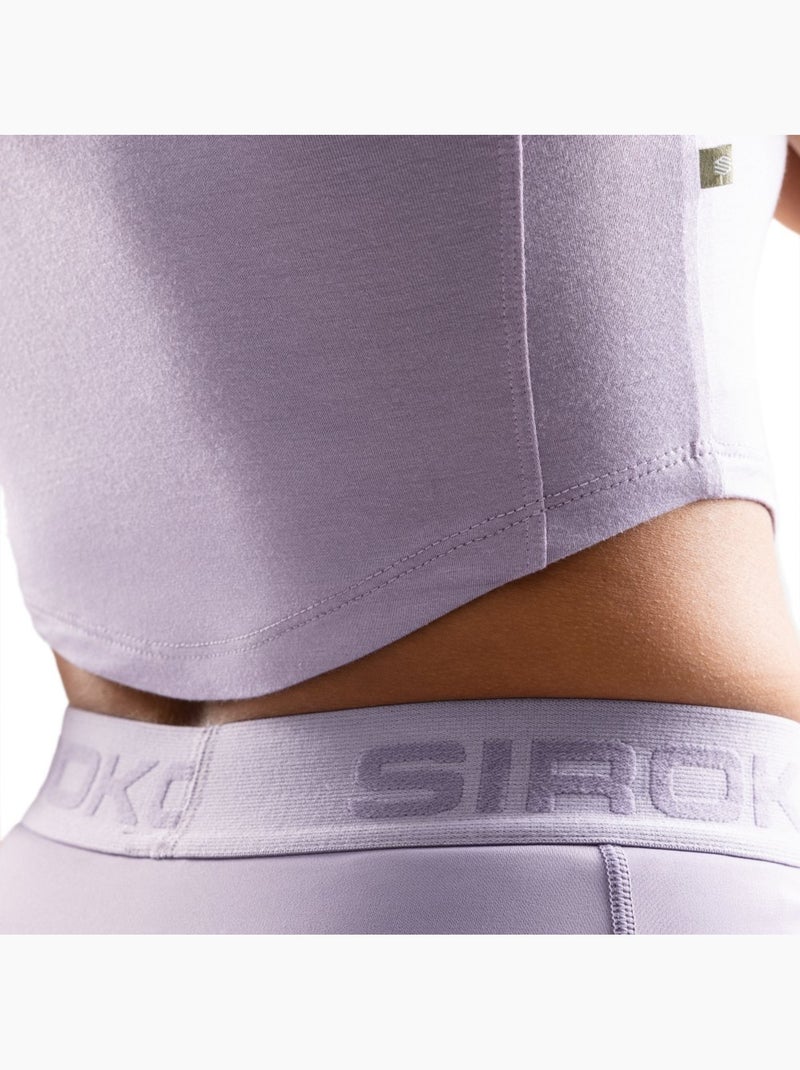 Crop top de treino de manga curta para mulher Roxo - Kiabi
