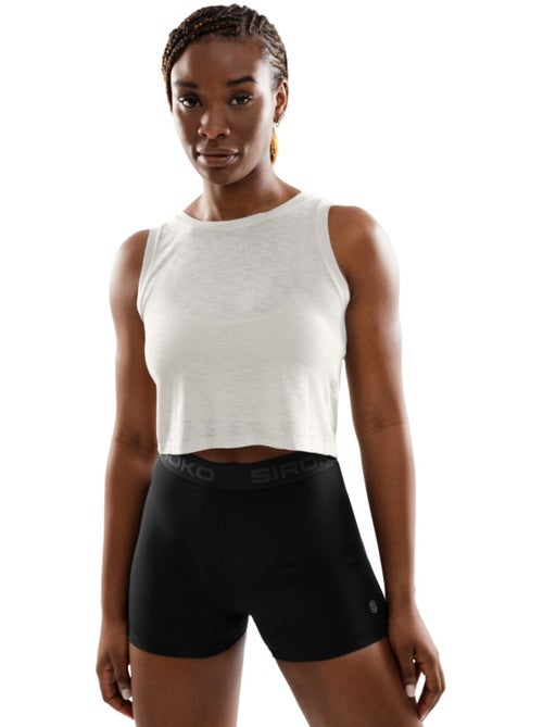 Crop top de treino sem mangas para mulher - Kiabi