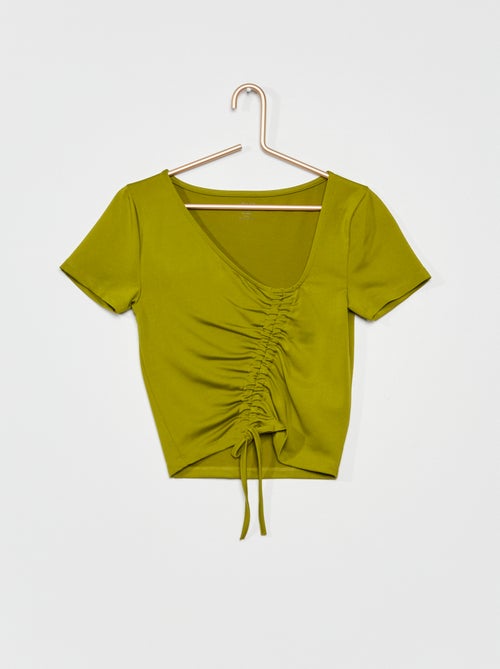 Crop top elástico com atilho deslizante - Kiabi
