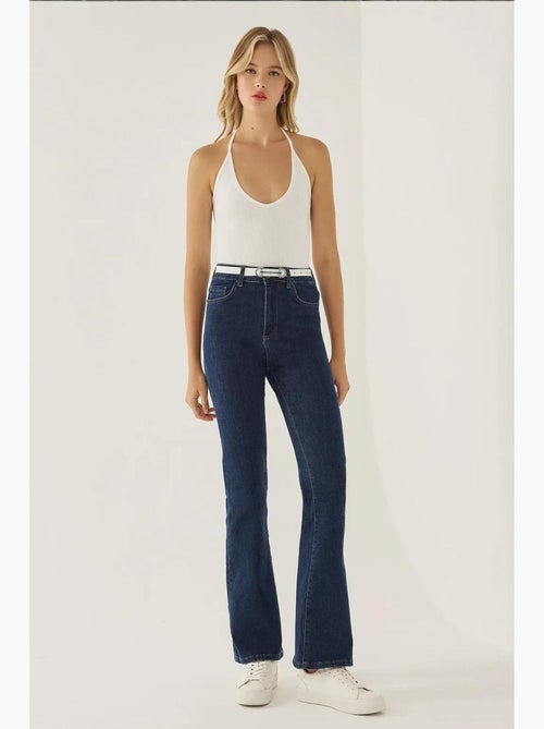 Crop top em jersey com decote halter hiccup - Kiabi Crop top em jersey com decote halter hiccup - Kiabi