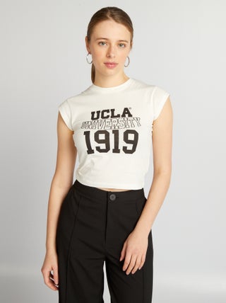 Crop top 'UCLA' de algodão
