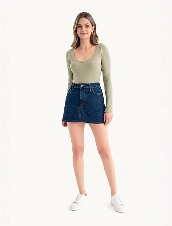 Croptop básico em algodão com manga comprida hiccup