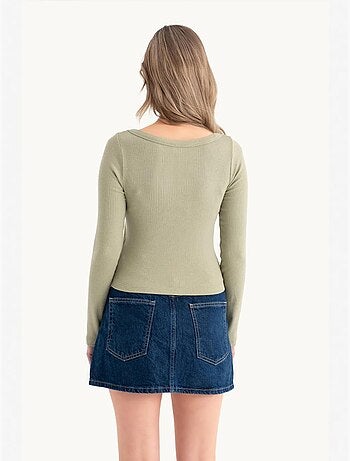 Croptop básico em algodão com manga comprida hiccup