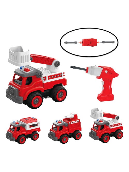 Crosslander fireman conjunto de camiões de bombeiros 3 em 1 com berbequim elétrico - Kiabi