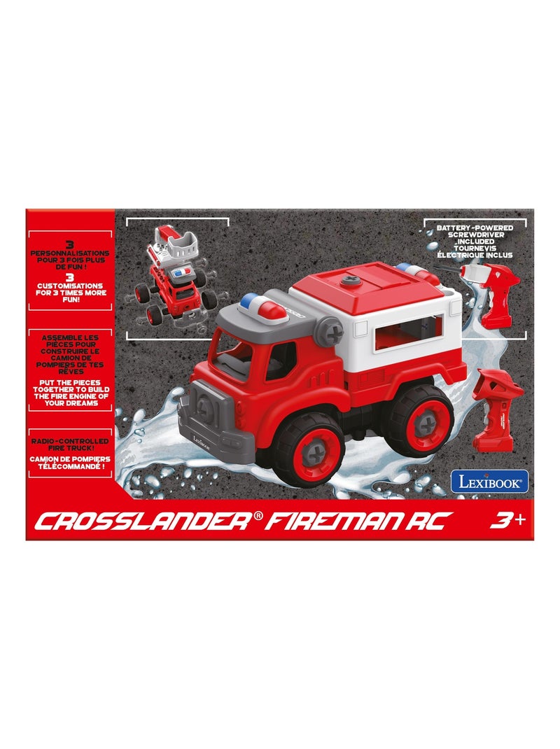 Crosslander fireman conjunto de camiões de bombeiros 3 em 1 com berbequim elétrico Vermelho - Kiabi