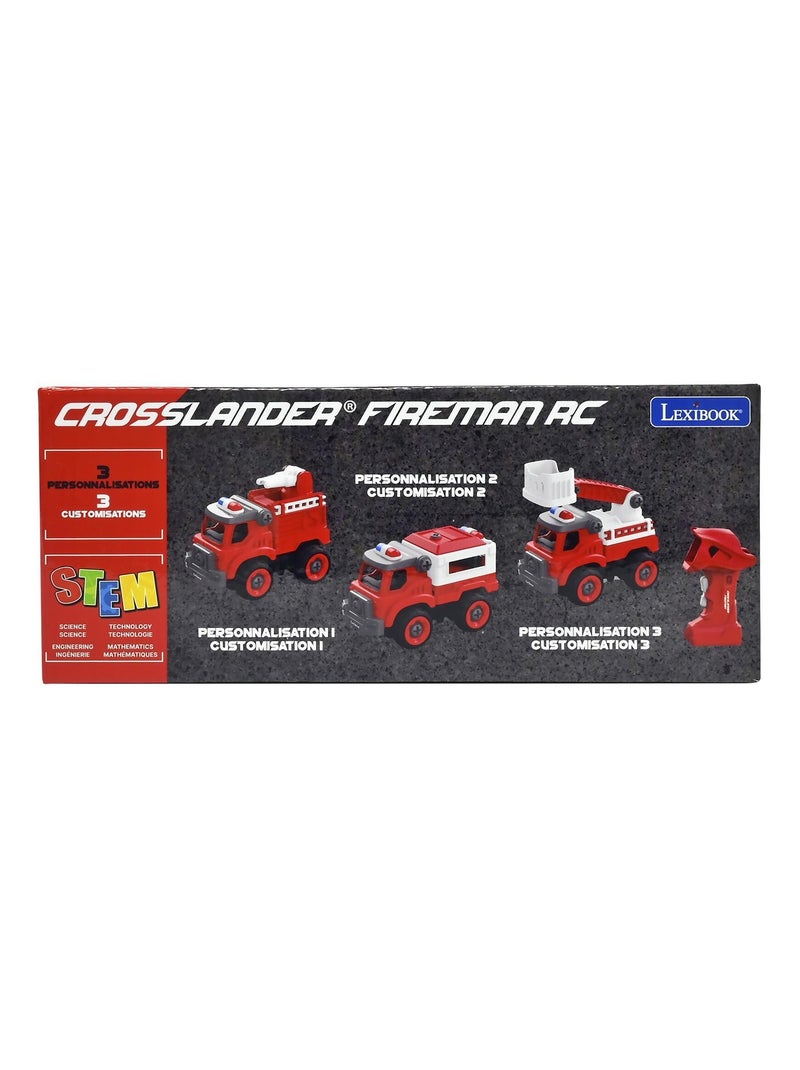Crosslander fireman conjunto de camiões de bombeiros 3 em 1 com berbequim elétrico Vermelho - Kiabi