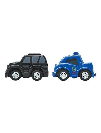 Crosslander twin conjunto de carro de polícia e carro de ladrão