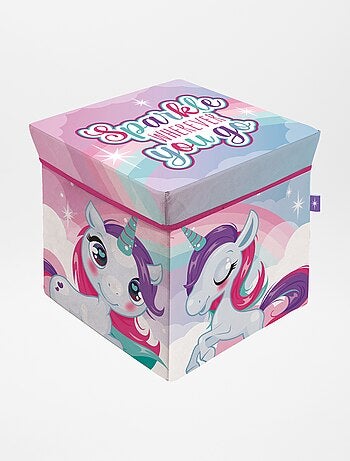 Cubo de arrumação unicórnio