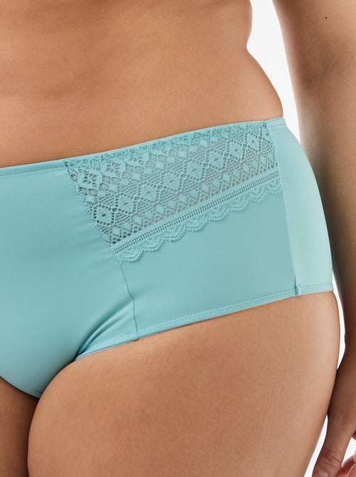 Cueca acetinada com renda - Kiabi