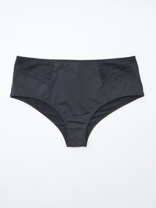 Cueca acetinada com renda - Kiabi