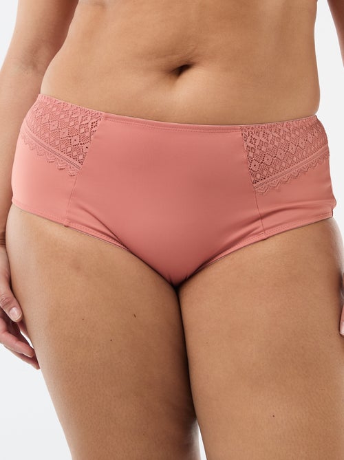 Cueca acetinada com renda - Kiabi