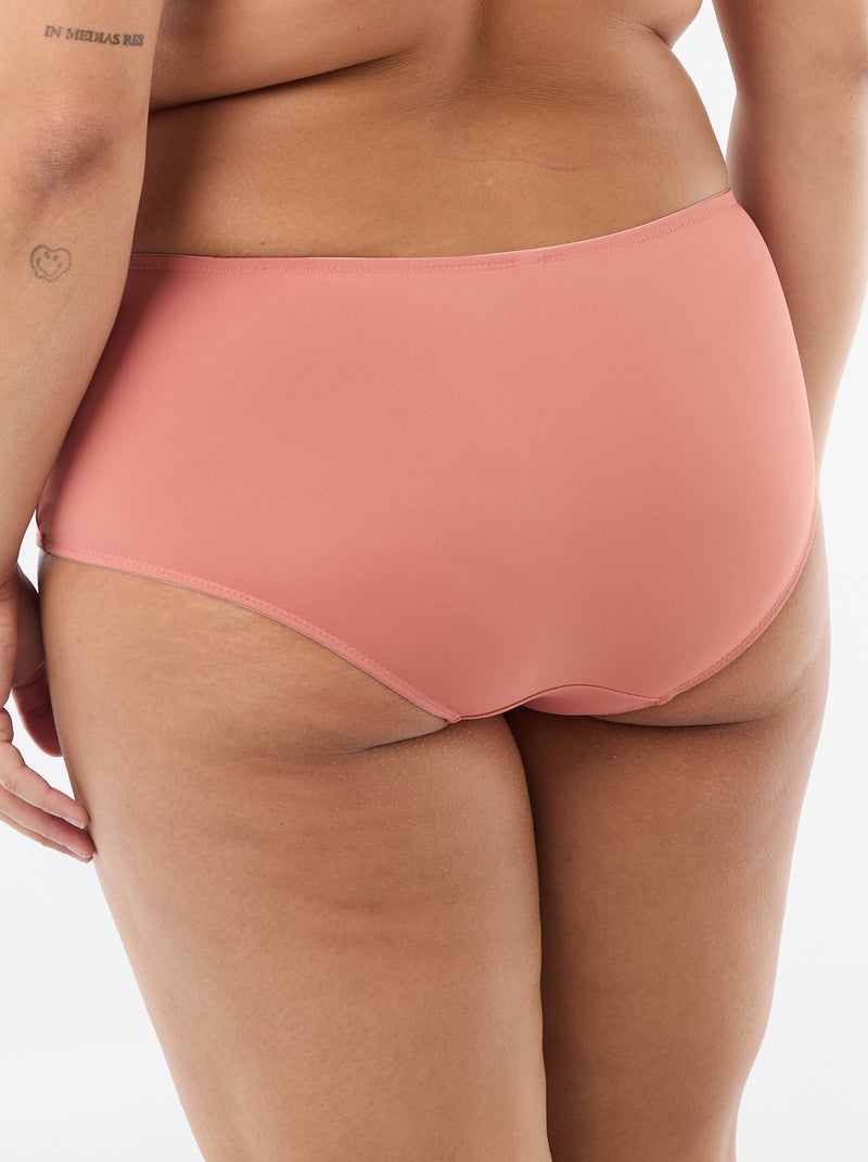Cueca acetinada com renda Rosa - Kiabi