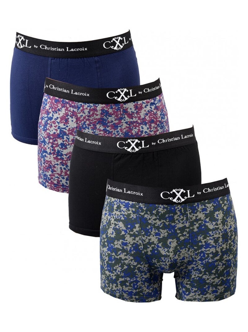 Cueca Boxer CXL by LACROIX - Pack de 4 Preto Multicolorido Azul - Kiabi