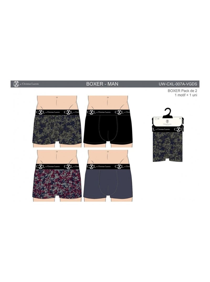 Cueca Boxer CXL by LACROIX - Pack de 4 Preto Multicolorido Azul - Kiabi