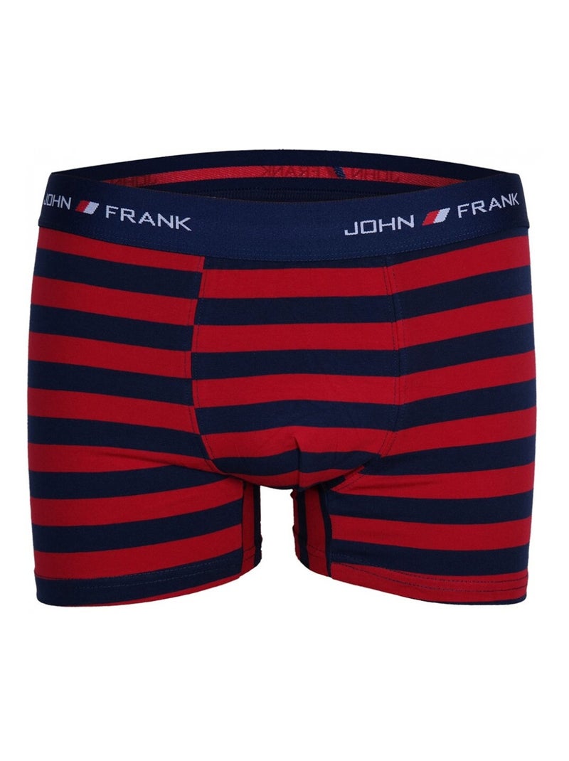 Cueca Boxer Homem JOHN FRANK - Pack de 3 Azul Vermelho Azul - Kiabi