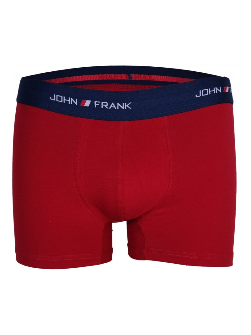 Cueca Boxer Homem JOHN FRANK - Pack de 3 Azul Vermelho Azul - Kiabi
