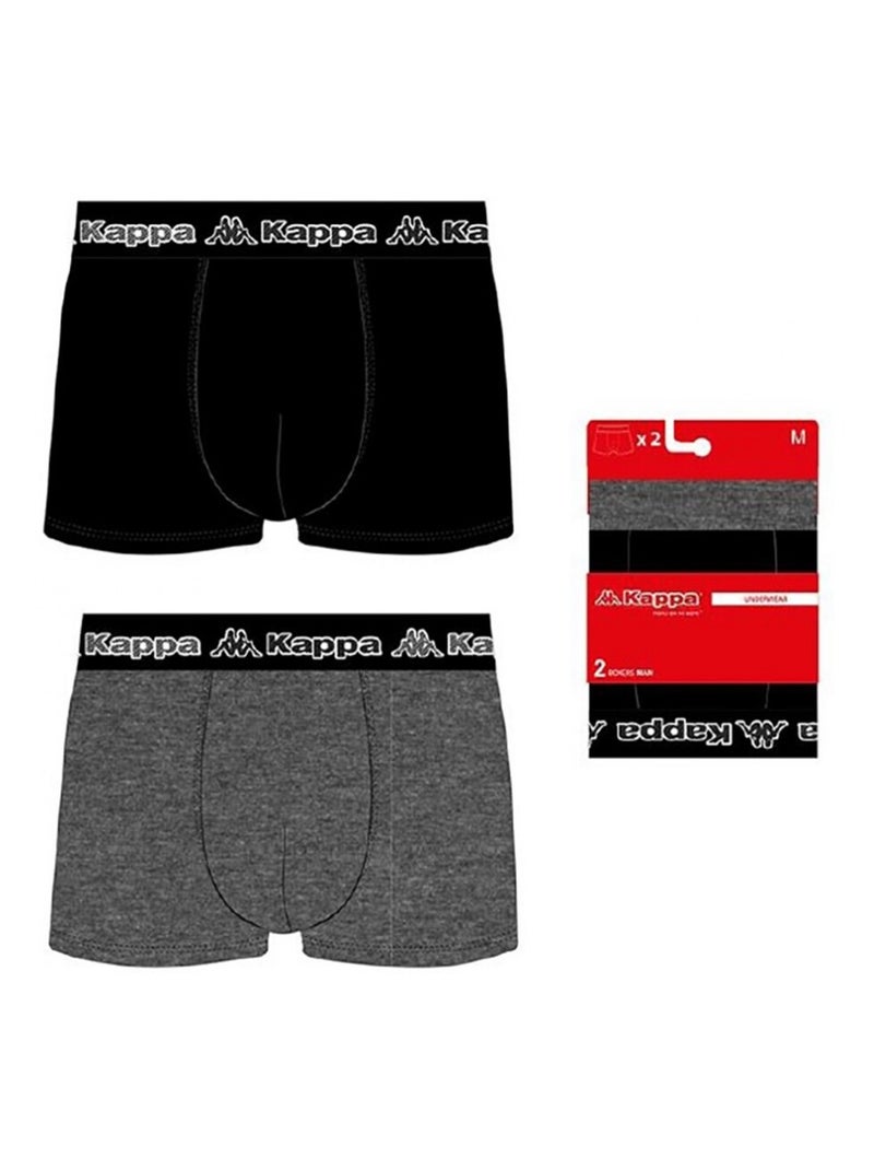 Cueca boxer homem KAPPA - Pack de 2 Cinza antracite - Kiabi