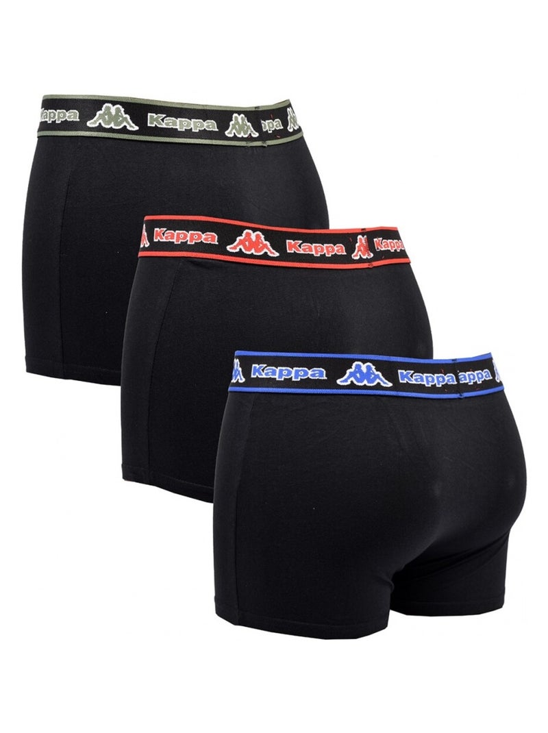 Cueca boxer homem KAPPA - Pack de 3 Preto - Kiabi