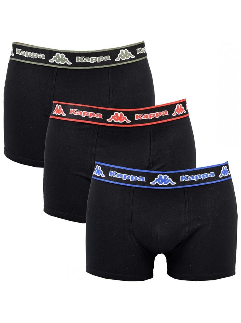 Cueca boxer homem KAPPA - Pack de 3 Preto - Kiabi