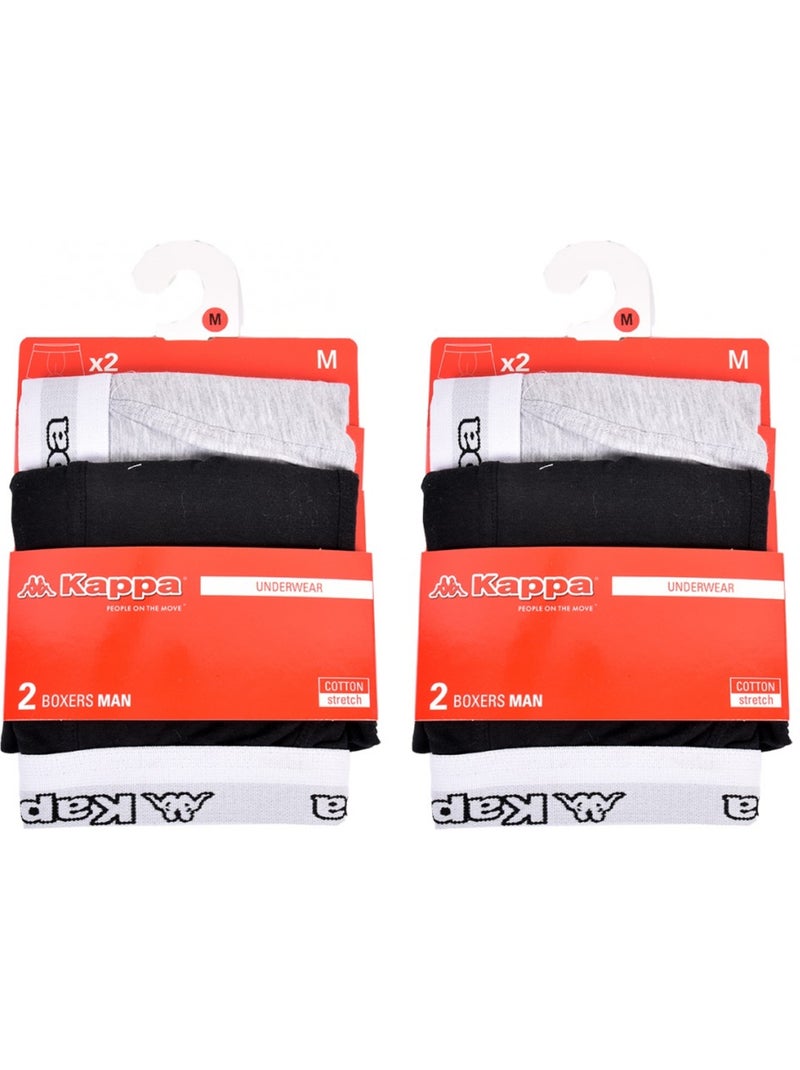 Cueca boxer homem KAPPA - Pack de 4 Multicolorido - Kiabi