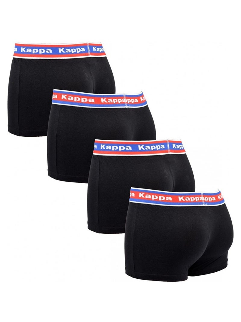 Cueca boxer homem KAPPA - Pack de 4 Preto - Kiabi