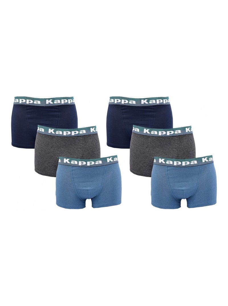 Cueca boxer homem KAPPA - Pack de 6 Azul Multicolor Azul - Kiabi