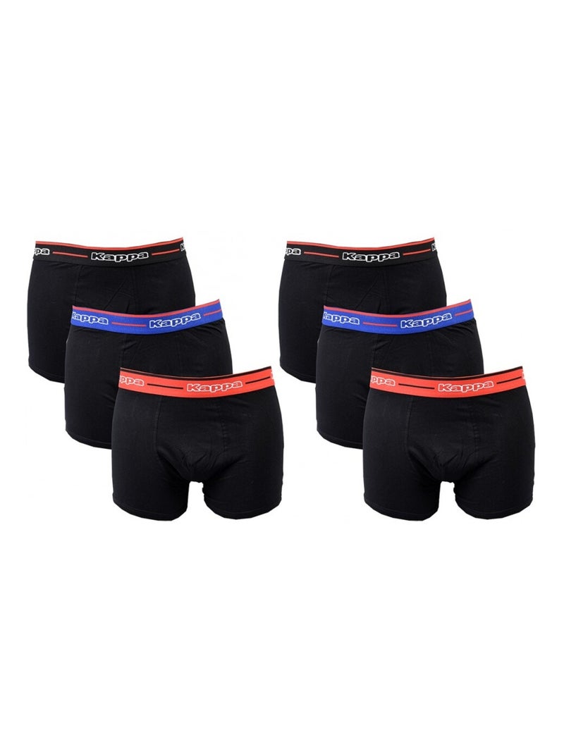 Cueca boxer homem KAPPA - Pack de 6 Preto Multicolorido Preto - Kiabi
