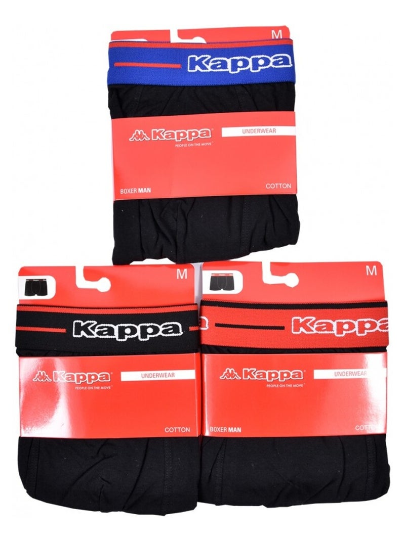 Cueca boxer homem KAPPA - Pack de 6 Preto Multicolorido Preto - Kiabi