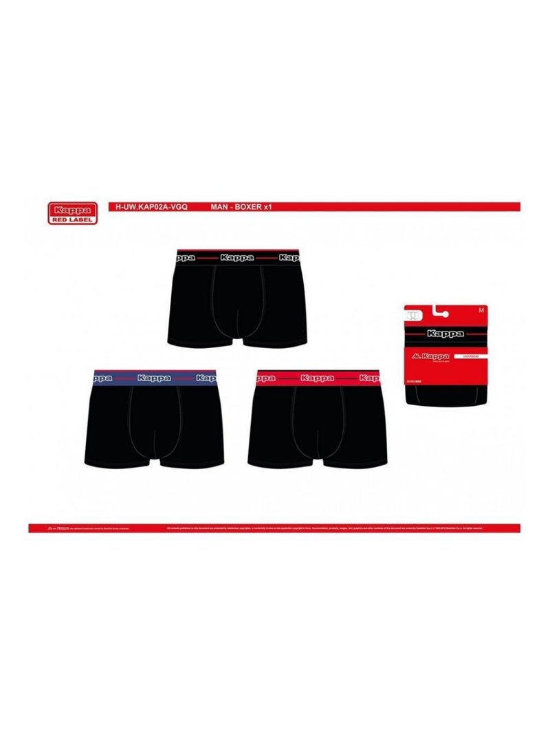 Cueca boxer homem KAPPA - Pack de 6 Preto Multicolorido Preto - Kiabi