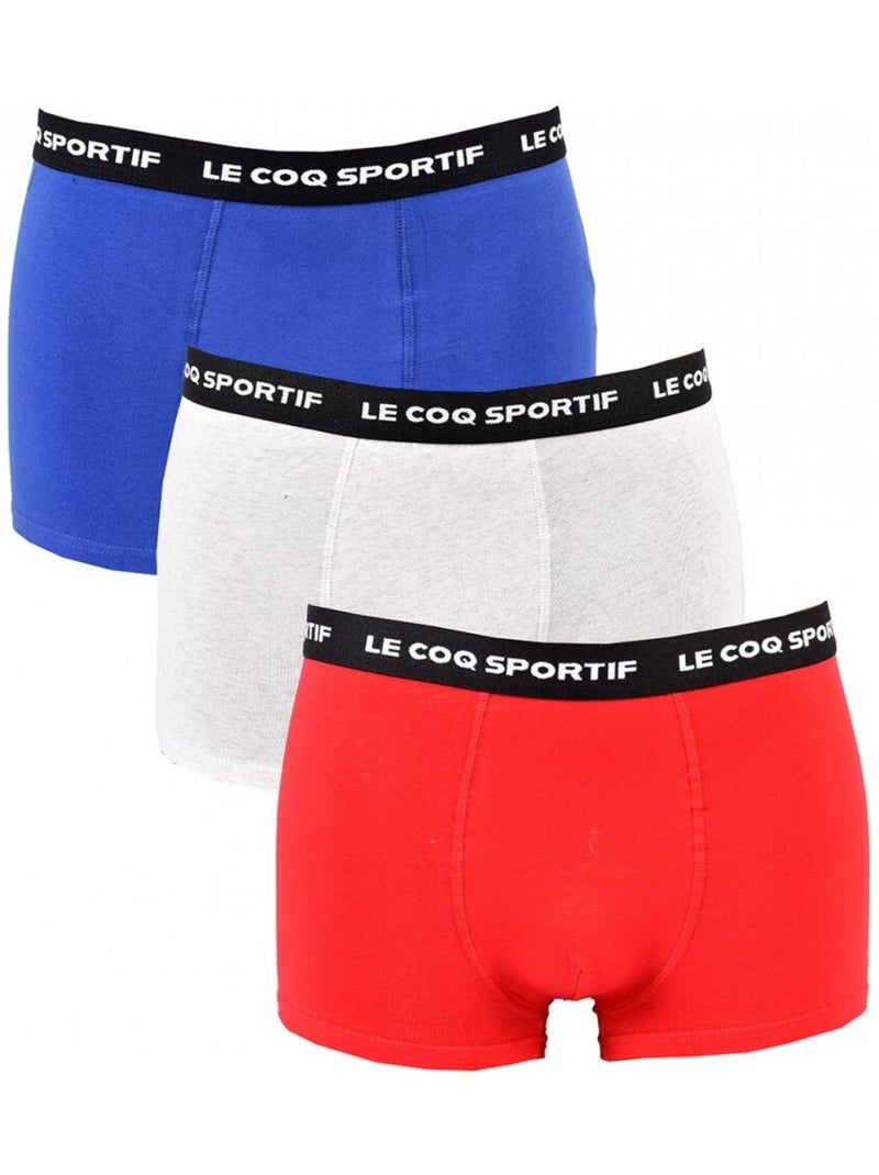 Cueca Boxer Homem LE COQ SPORTIF - Pack de 3 Branco Vermelho Azul - Kiabi