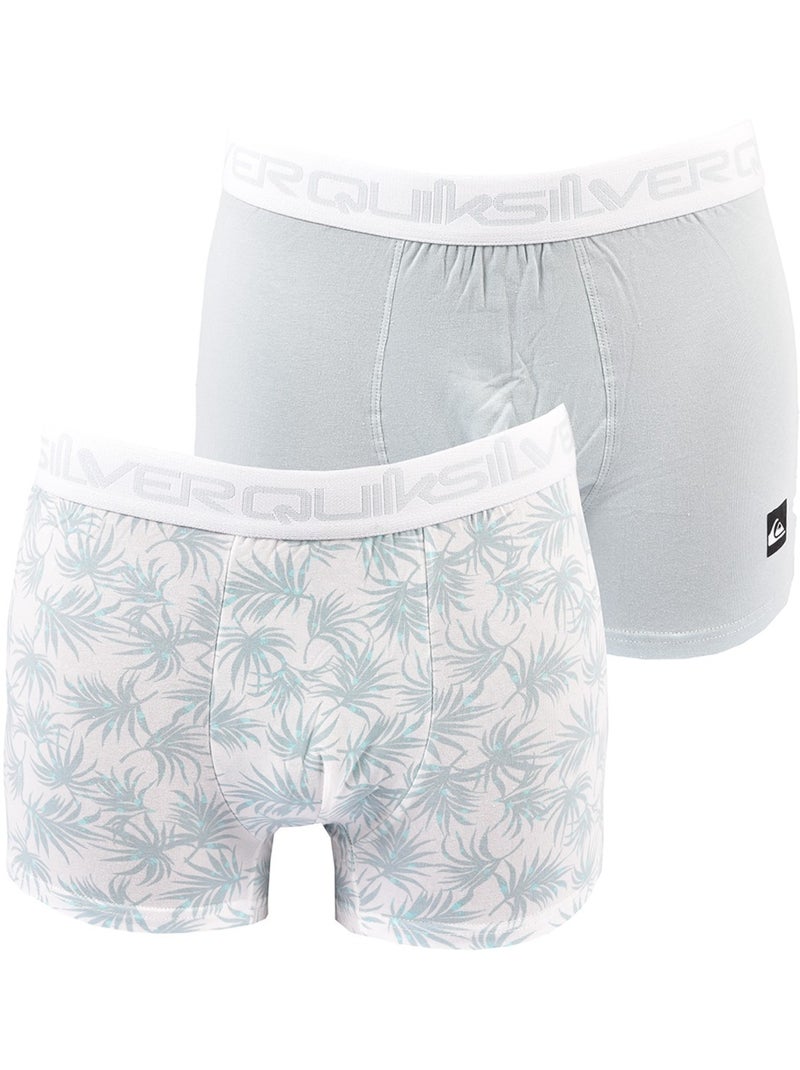 Cueca Boxer Homem QUIKSILVER - Pack de 2 Azul Azul-céu Branco - Kiabi