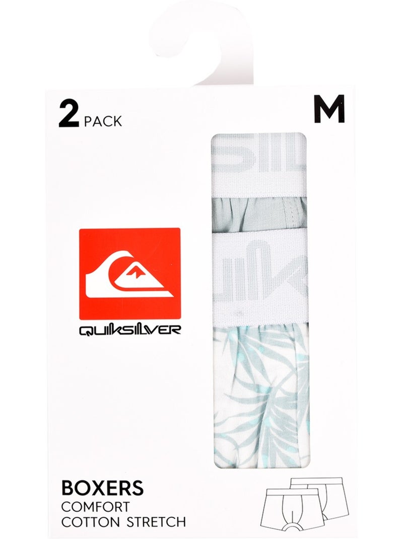 Cueca Boxer Homem QUIKSILVER - Pack de 2 Azul Azul-céu Branco - Kiabi